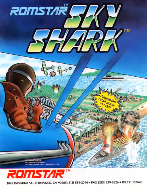 Sky Shark (US, set 1) Arcade Game Cover